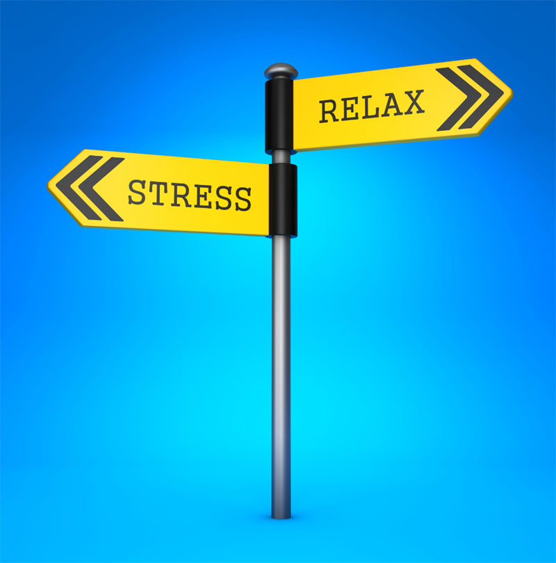 Deux panneaux pour indiquer 2 directions : stress et relax